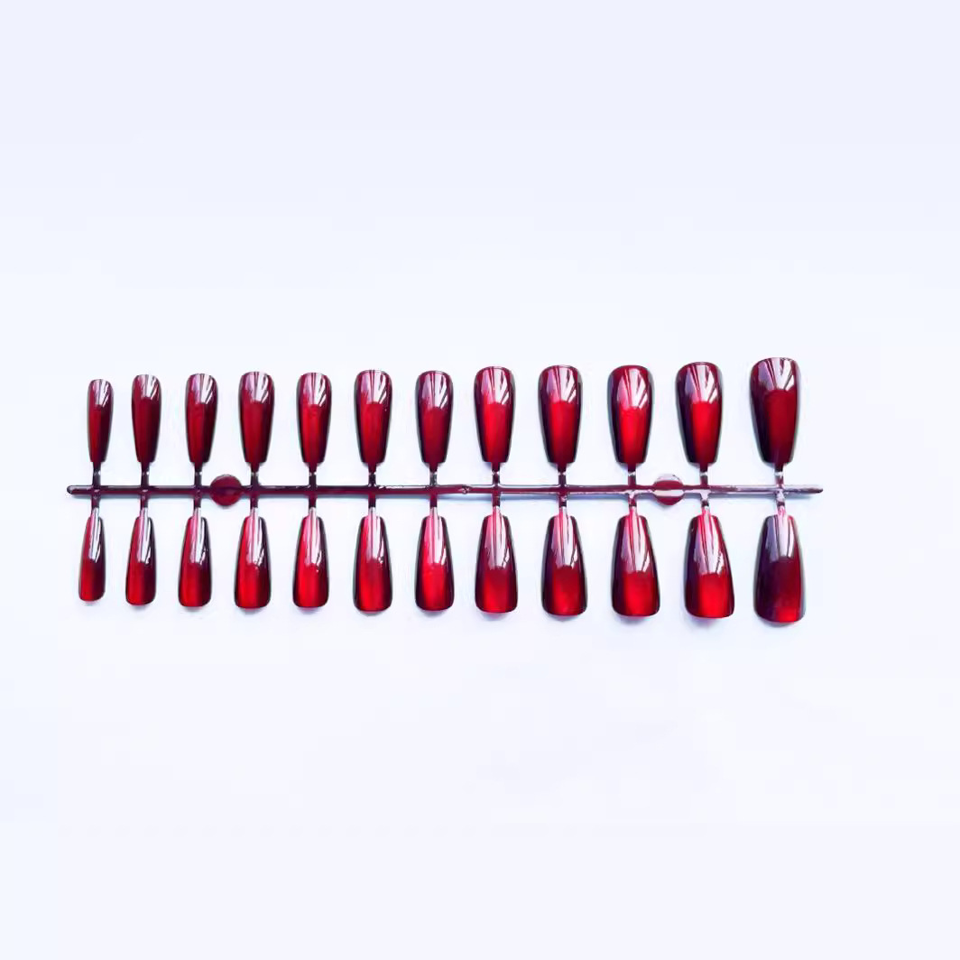 24Pcs Red Cat's Eye Wearing Na - Nail Art Red Cherry incelemesi ve fiyatı