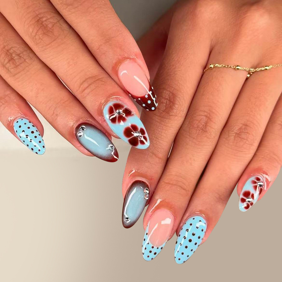 24pcs Leopard Print Brown Nail - Nail Art Flower incelemesi ve fiyatı