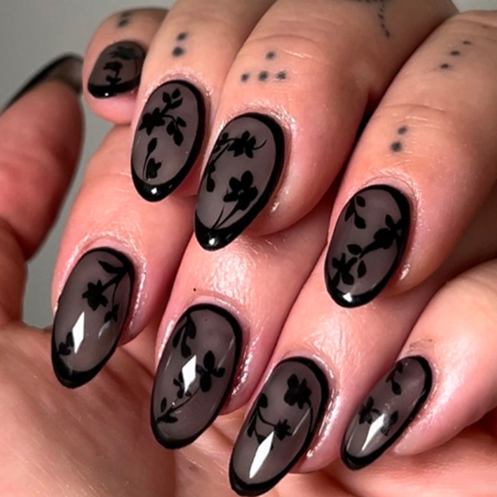 24pcs Leopard Print Brown Nail - Nail Art Flower incelemesi ve fiyatı