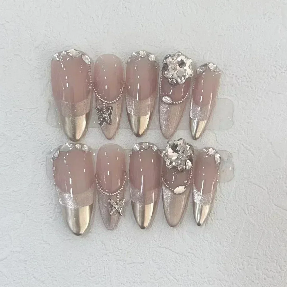10Pcs Handmade Press on Nails  - Nail Art Flower incelemesi ve fiyatı
