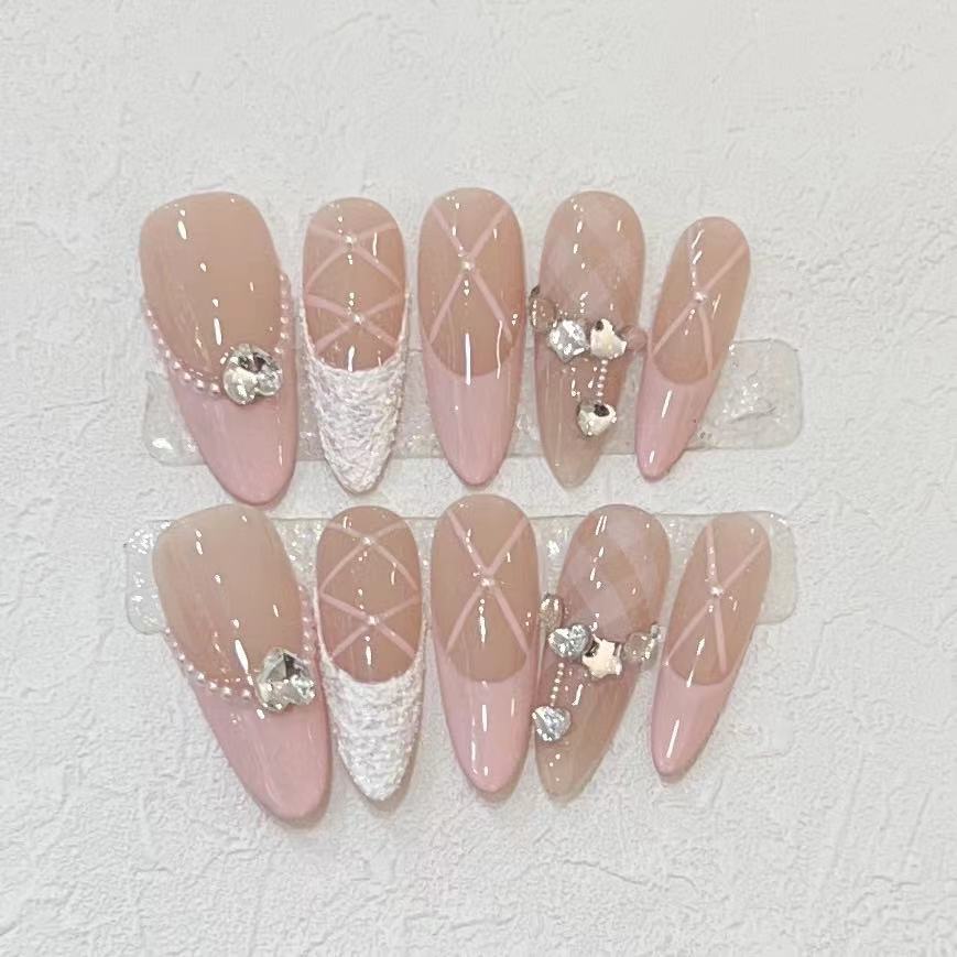 10Pcs Handmade Press on Nails  - Nail Art Flower incelemesi ve fiyatı