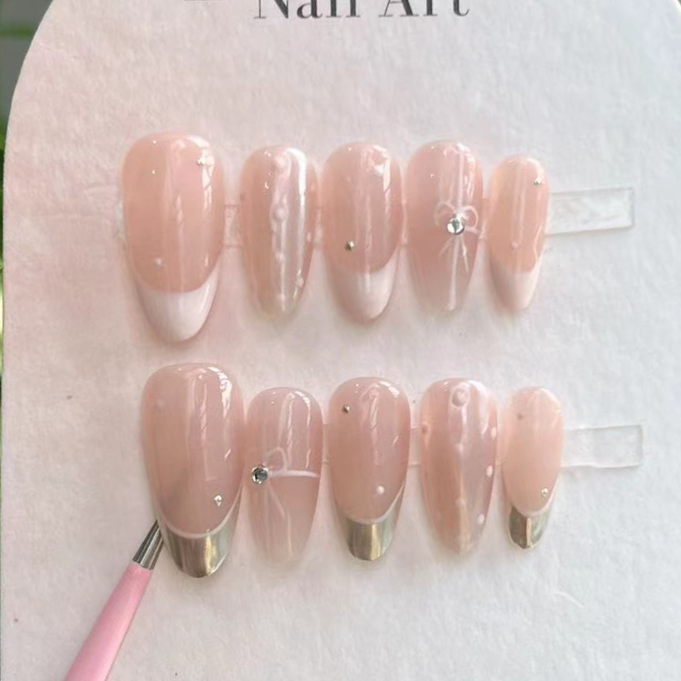 10Pcs Handmade Press on Nails  - Nail Art Flower incelemesi ve fiyatı