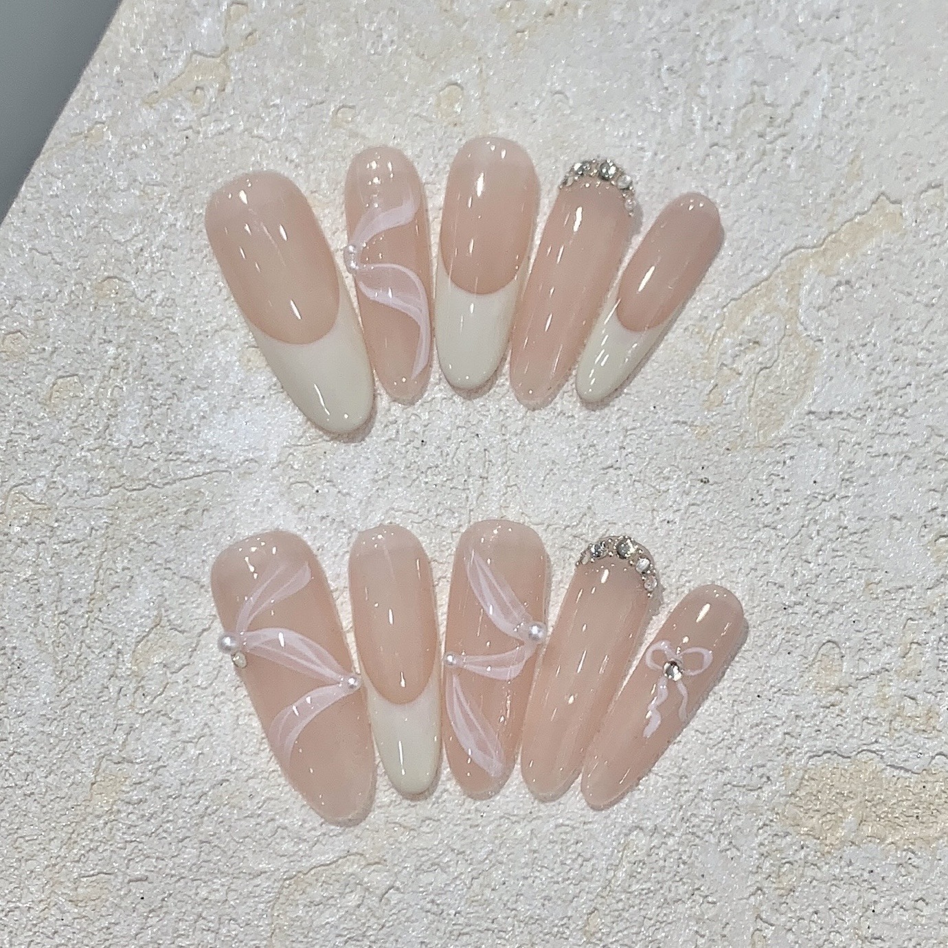 10Pcs Handmade Press on Nails  - Nail Art Flower incelemesi ve fiyatı