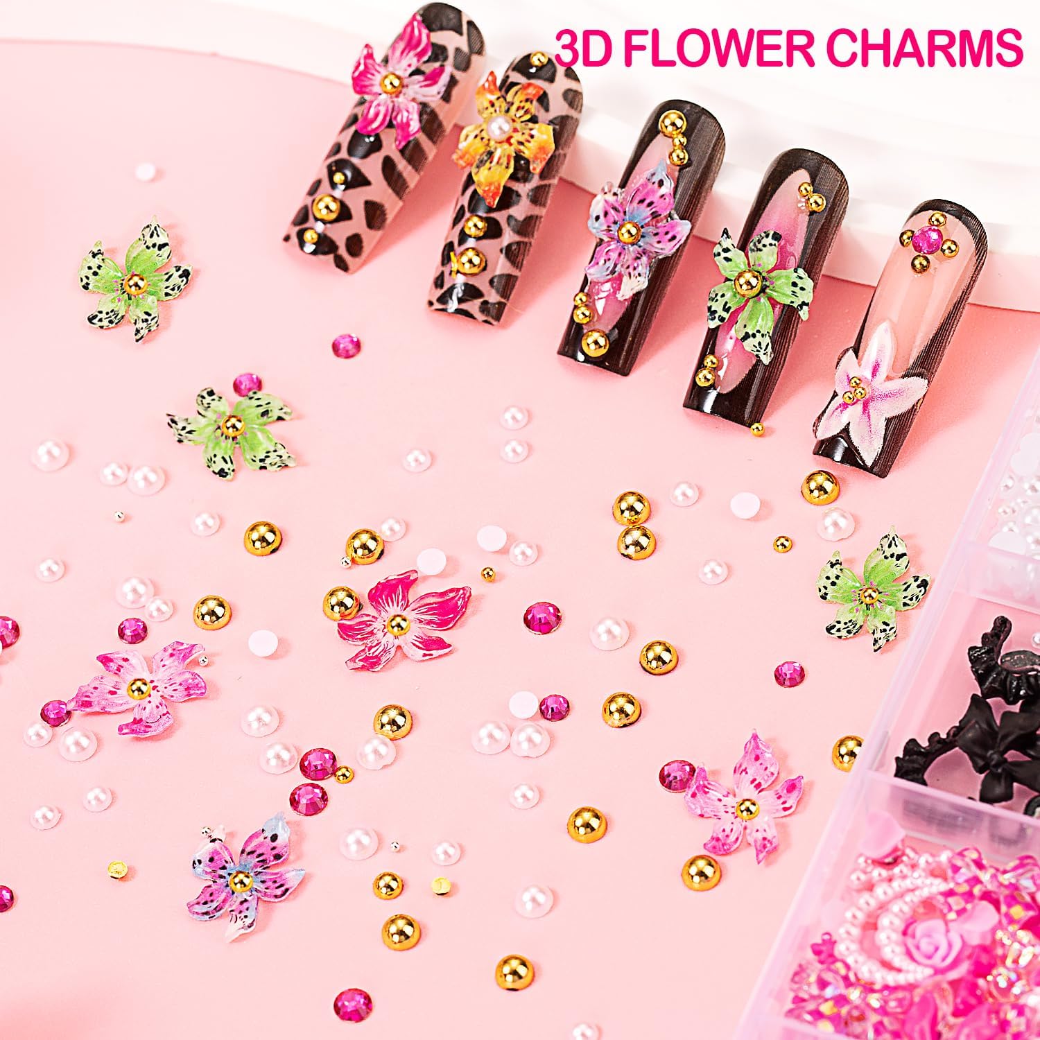 8000pcs 3D Nail Charms & Gems  - Nail Art Flower incelemesi ve fiyatı