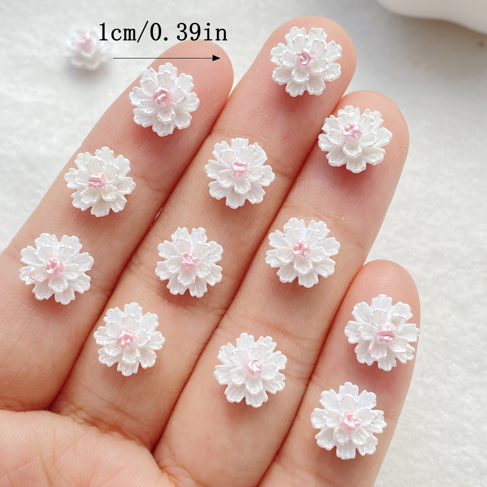 50Pcs Cute Mini Cartoon Flower - Nail Art Xmas incelemesi ve fiyatı