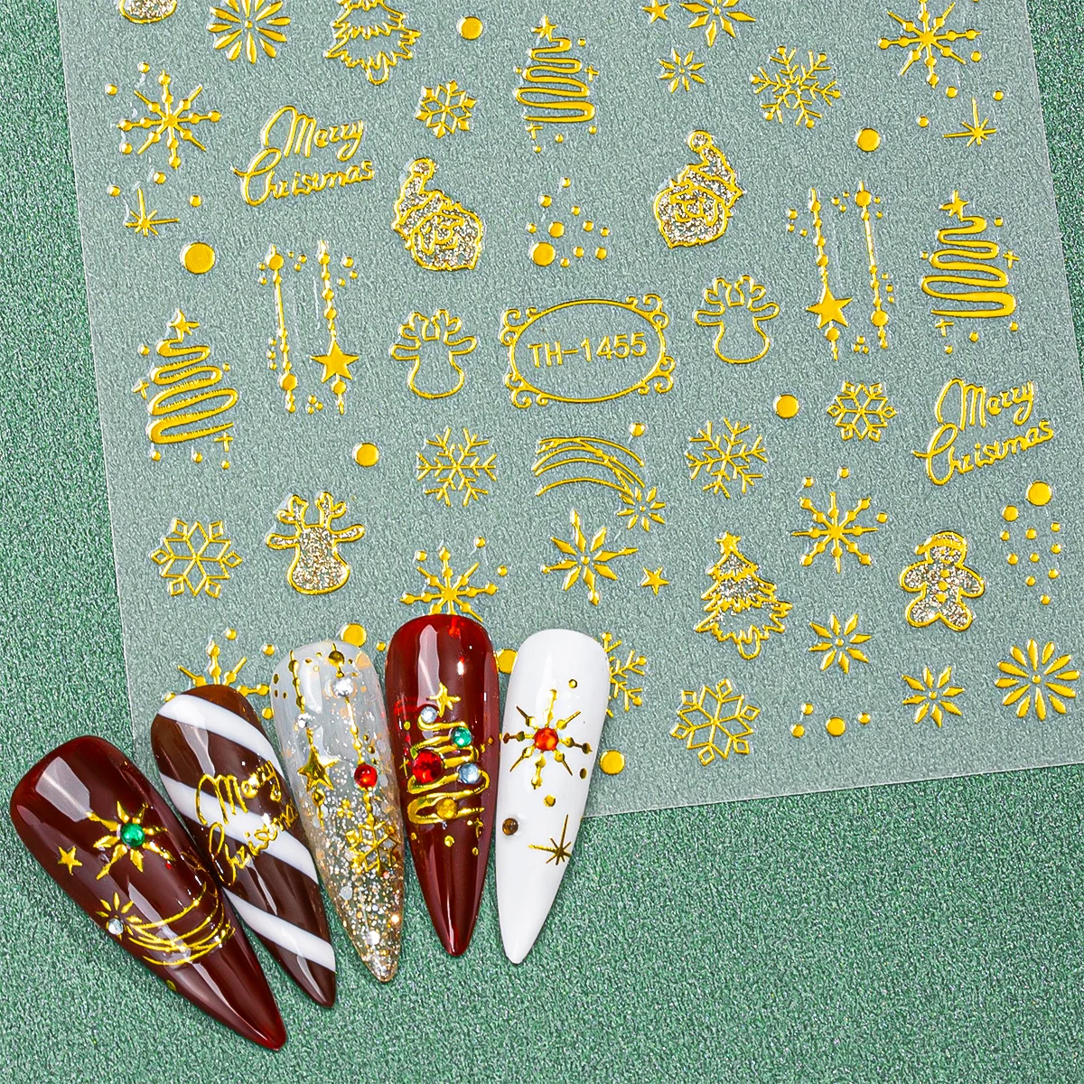 2pcs Cute New Year Cartoon Nai - Nail Art Xmas incelemesi ve fiyatı