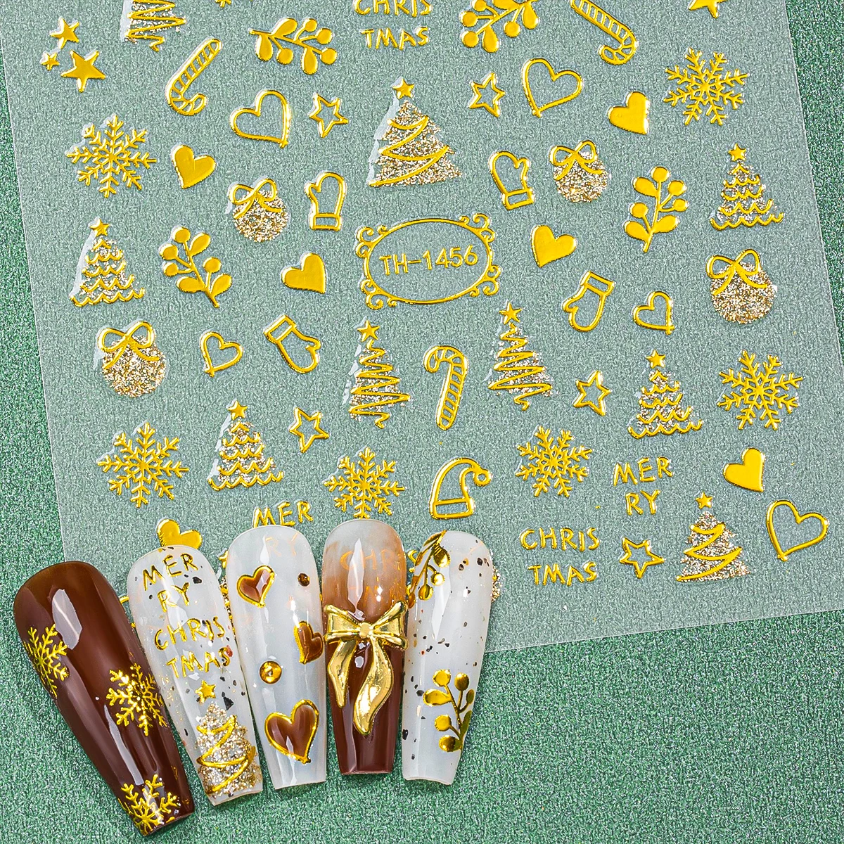 2pcs Cute New Year Cartoon Nai - Nail Art Xmas incelemesi ve fiyatı