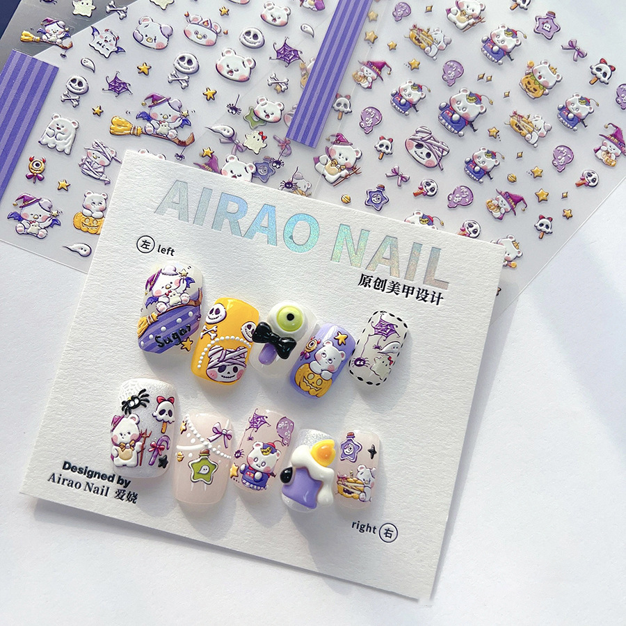 Halloween Cute Bear Zombie Gho - Nail Art Zombie incelemesi ve fiyatı