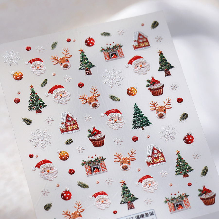 Cute Christmas Bear & Gingerbr - Nail Art Xmas incelemesi ve fiyatı