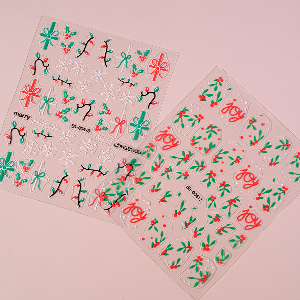 2pcs Christmas Holly Nail Art  - Nail Art Xmas incelemesi ve fiyatı