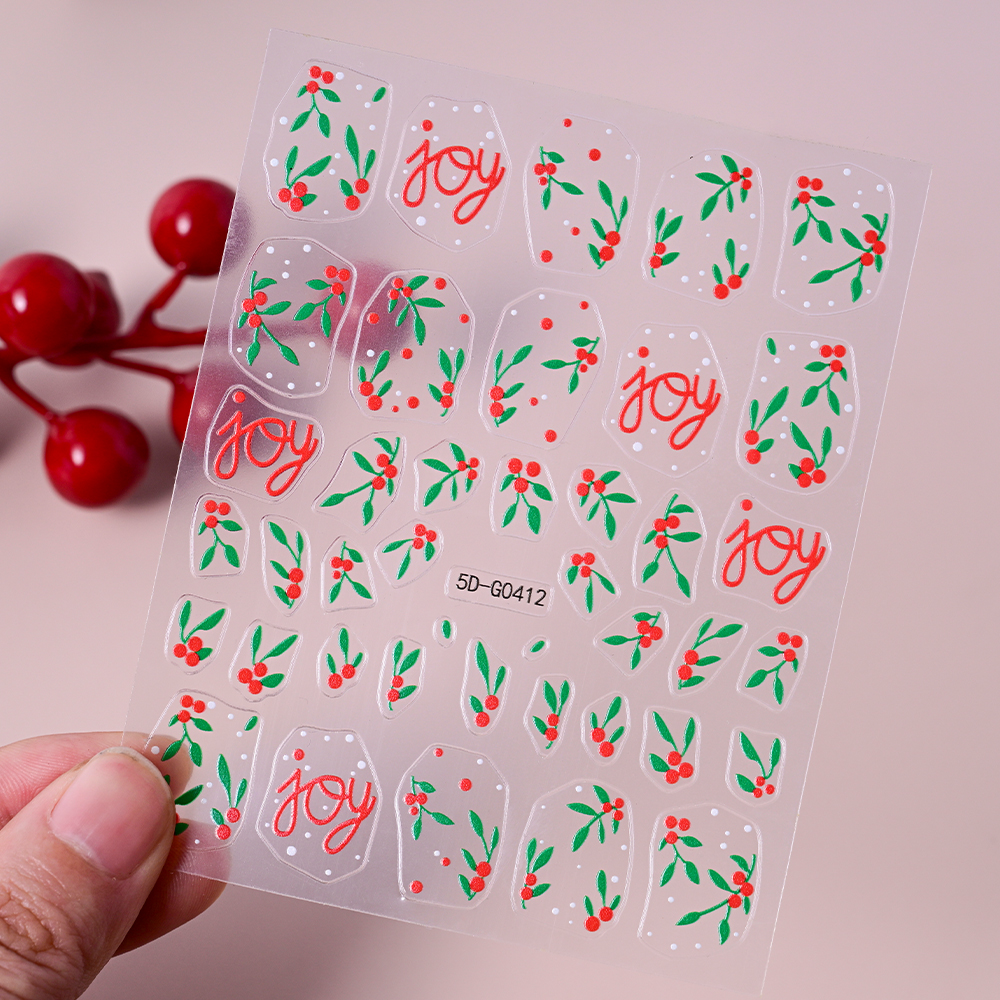 2pcs Christmas Holly Nail Art  - Nail Art Xmas incelemesi ve fiyatı