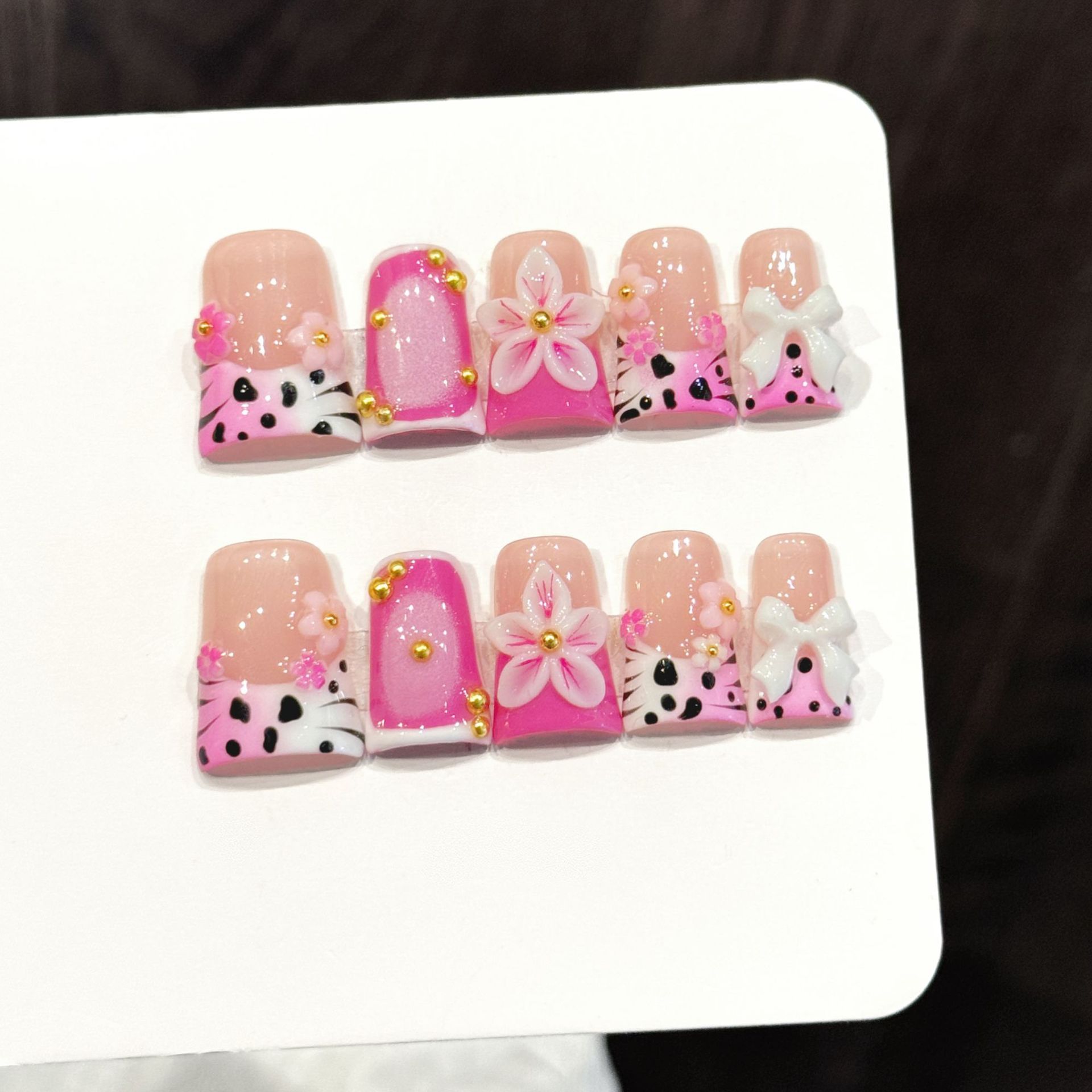 10pcs Ocean Style Fake Nails D - Nail Art Flower incelemesi ve fiyatı