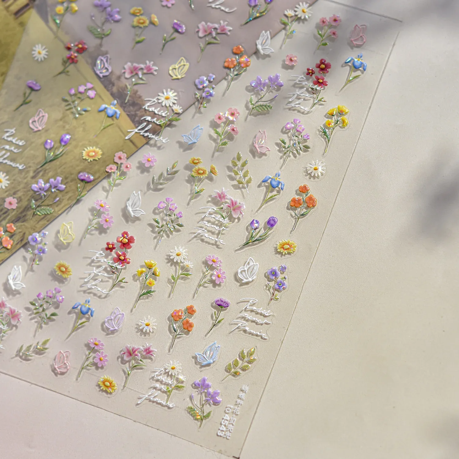 Purple Flowers Birds Butterfly - Nail Art Lilac incelemesi ve fiyatı
