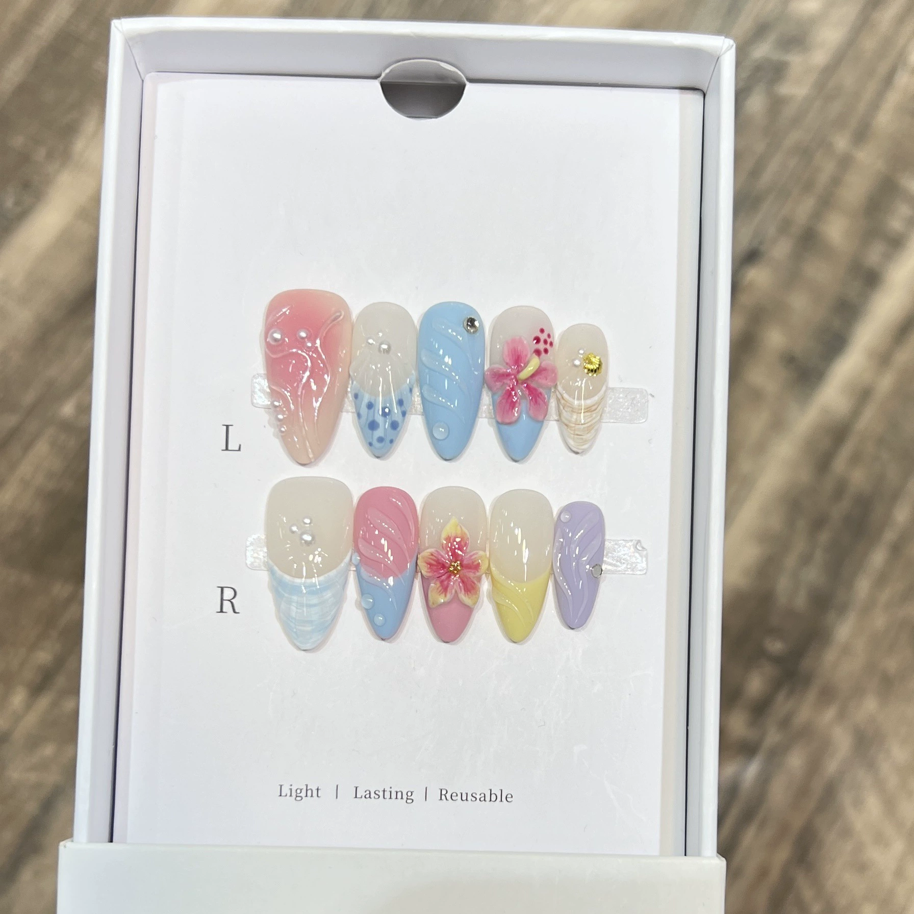 10Pcs Summer Island Style Fake - Nail Art Flower incelemesi ve fiyatı
