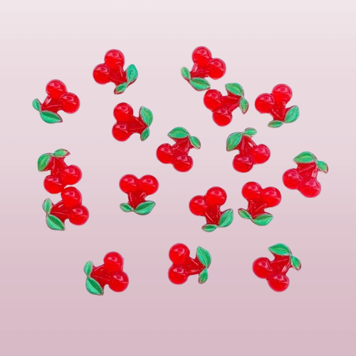50Pcs Cute Mini Fruit Red Cher - Nail Art Red Cherry incelemesi ve fiyatı