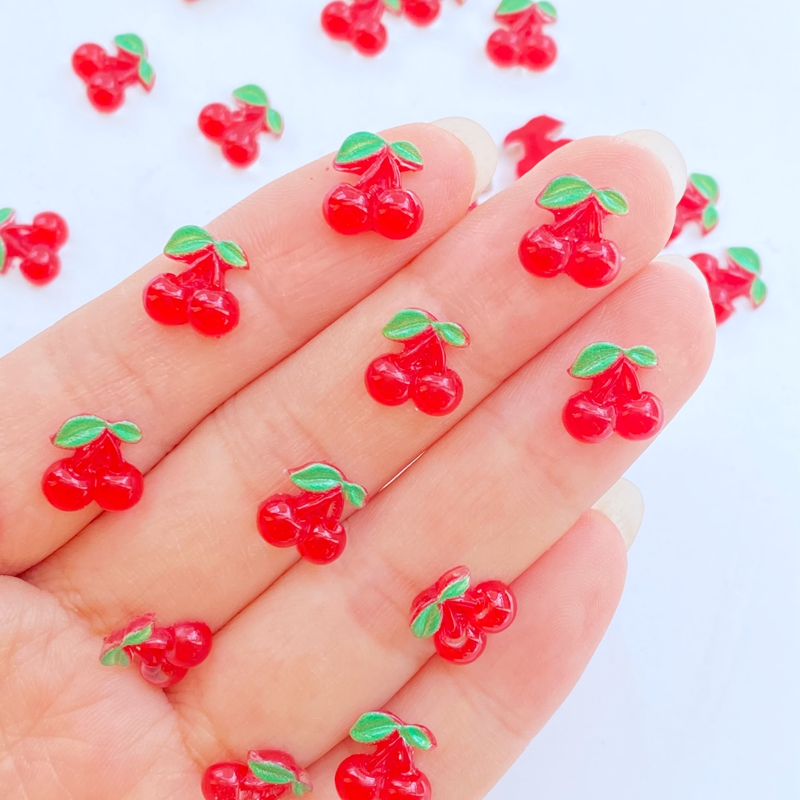 50Pcs Cute Mini Fruit Red Cher - Nail Art Red Cherry incelemesi ve fiyatı