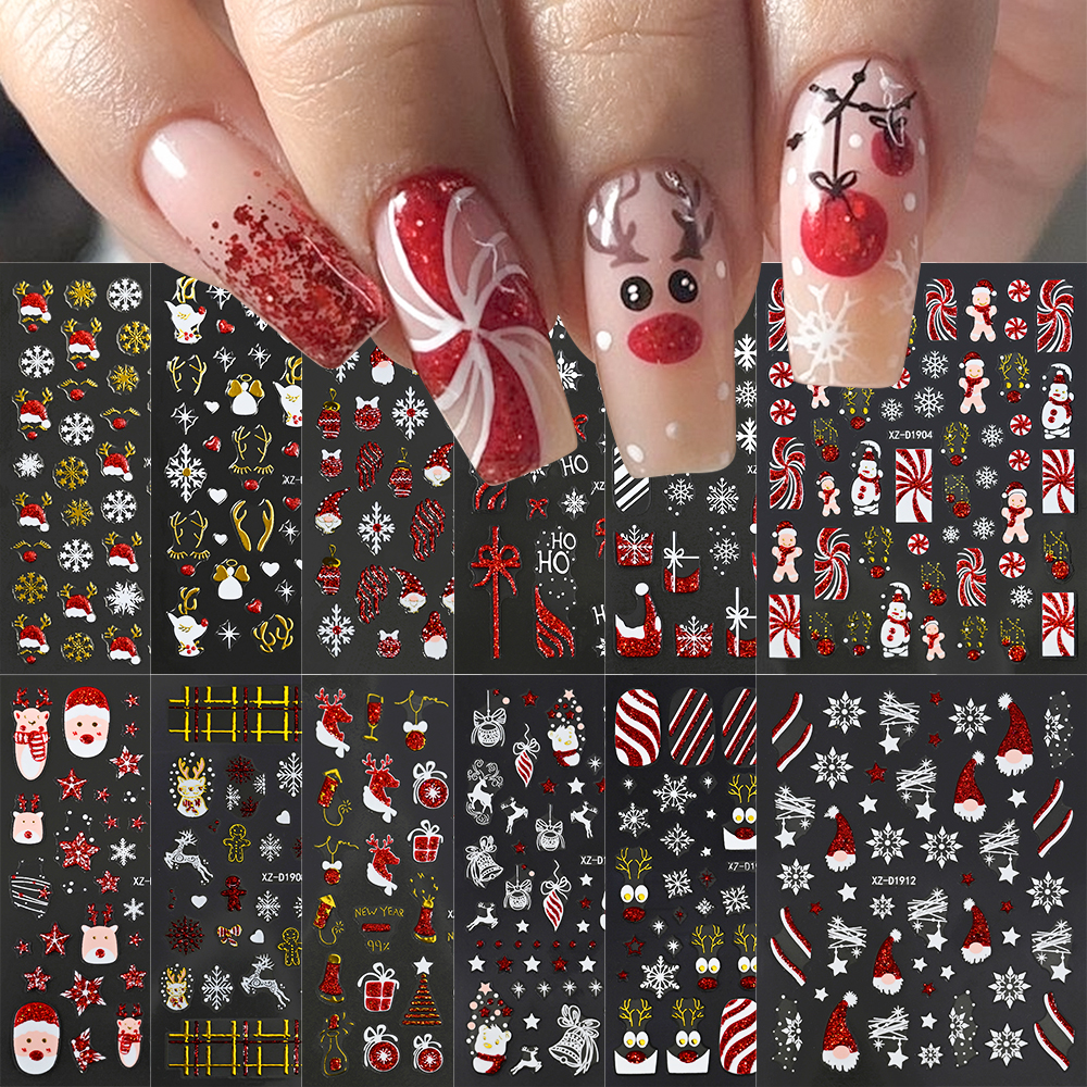 1Pcs Christmas Red Glitter Nai - Nail Art Xmas incelemesi ve fiyatı