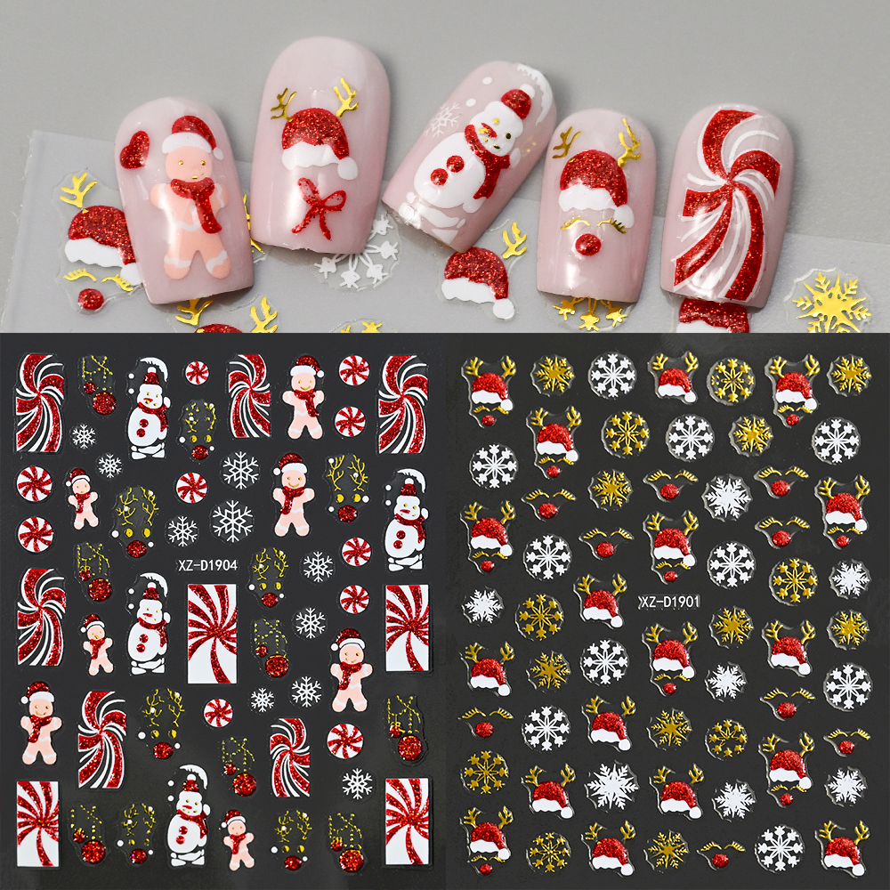 1Pcs Christmas Red Glitter Nai - Nail Art Xmas incelemesi ve fiyatı