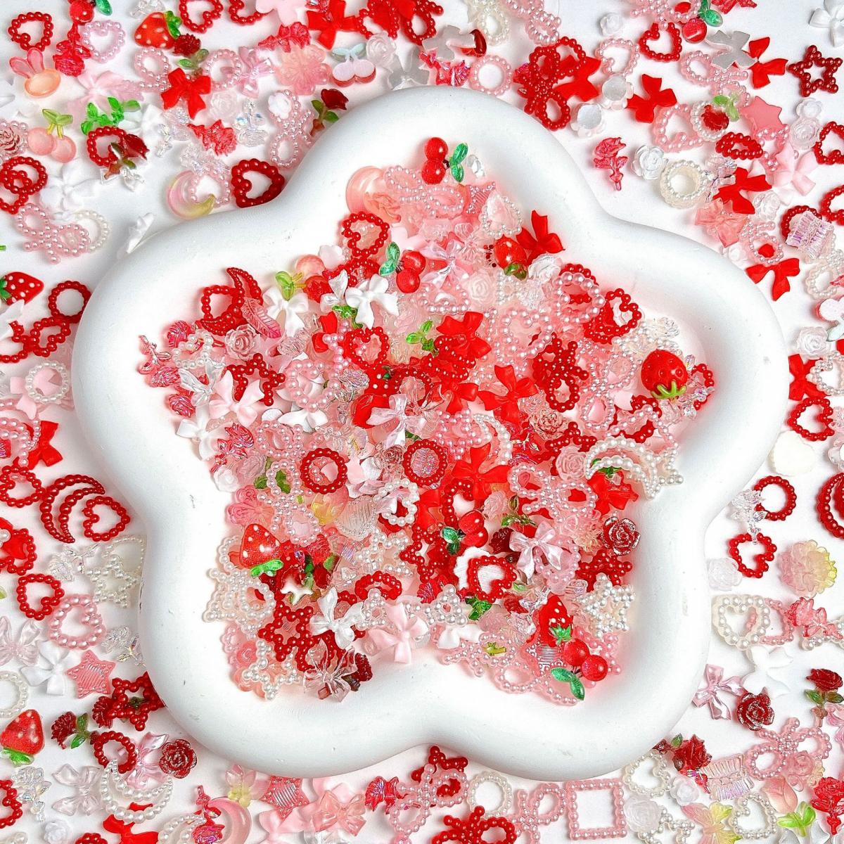 Random Mixed Sweet Red White S - Nail Art Red Cherry incelemesi ve fiyatı