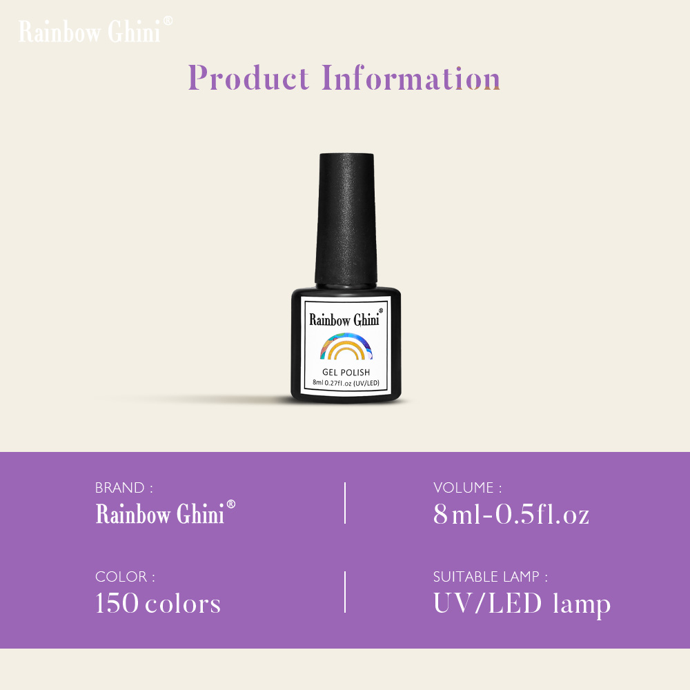 Rainbow Ghini 8ml Purple Serie - Nail Art Lilac incelemesi ve fiyatı